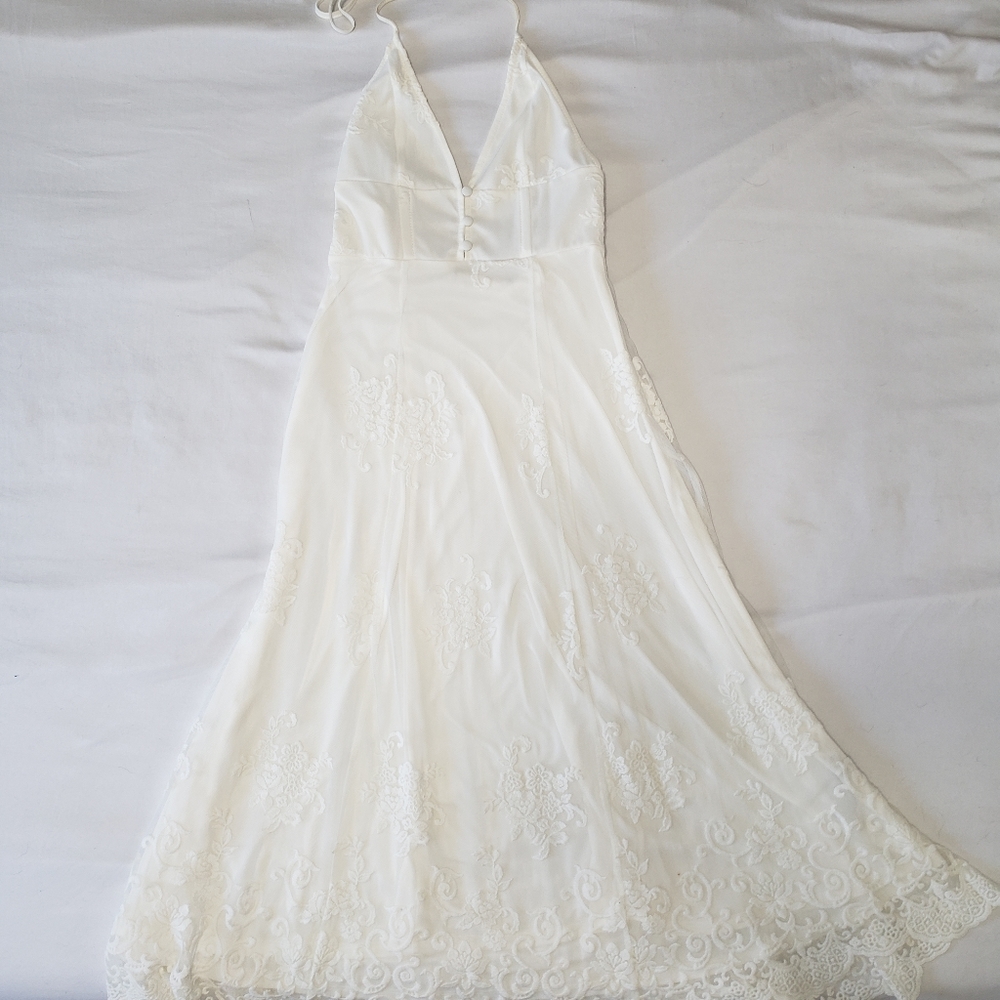 Midi off white dress